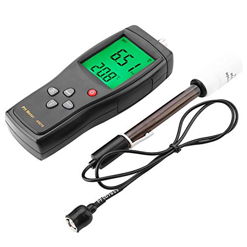 AS218 Medidor de pH Digital, Medidor de pH para Calidad del Agua, Medidor de Humedad con Caja de Almacenamiento y Sonda
