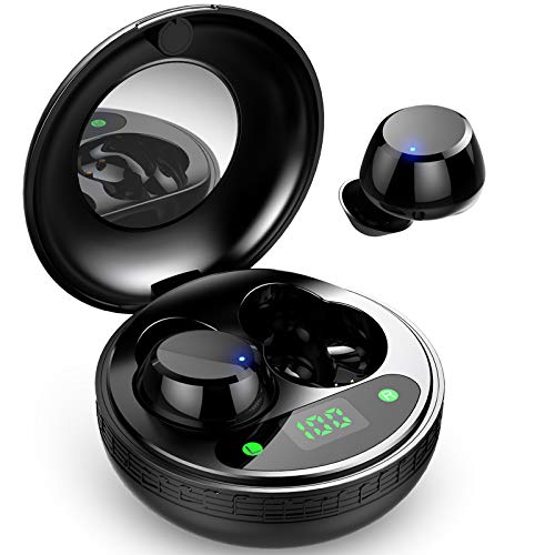 Auriculares Inalambricos, Lecover Auriculares Bluetooth 5.0 con Microfono Mini Twins Estéreo In-Ear, IPX7 Impermeable, con Caja de Carga Portátil, Reproducción de 30 Horas para iPhone y Android