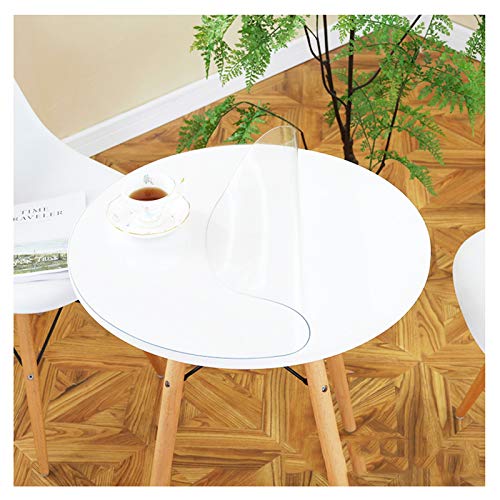 AWSAD Mantel protector de mesa de PVC sin olor, para silla de oficina, redondo, de cristal suave, de 1,5 mm, 2 mm, transparente e impermeable, mantel de cristal (color: 1,5 mm, tamaño: 130 cm redondo)