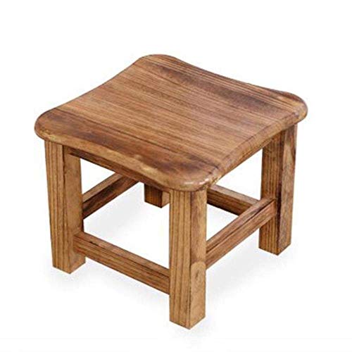 Banco de almacenamiento THBEIBEI taburete para uso en el hogar Banco de madera maciza Puf cuadrado pequeño cambio de zapatos mesa de centro de madera cruda, taburete creativo (color madera Paulownia)