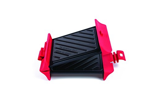 B.Bad 70118 – Grill cuadrado para microondas, color negro y rojo