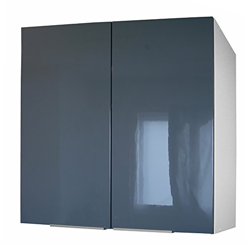 Berlenus CP8HG - Mueble de Cocina con 2 Puertas (80 cm), Color Gris Brillante