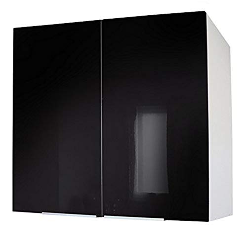 Berlenus CP8HN - Mueble de Cocina con Dos Puertas (80 cm), Color Negro Brillante Berlenus CP8HN - Mueble de Cocina con Dos Puertas (80 cm), Color Negro Brillante