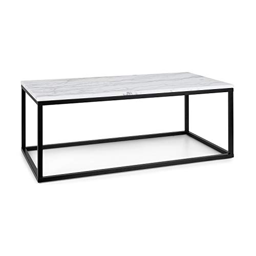 Besoa Volos - Mesa de Centro, Tablero de mármol Blanco, Marco metálico, Tubos Cuadrados 20 x 20 mm, Recubrimiento Polvo, Recubrimiento electroestático, Interiores/Exteriores, 100 x 40 x 50 cm, Negro Besoa Volos - Mesa de Centro, Tablero de mármol Blanco, Marco metálico, Tubos Cuadrados 20 x 20 mm, Recubrimiento Polvo, Recubrimiento electroestático, Interiores/Exteriores, 100 x 40 x 50 cm, Negro