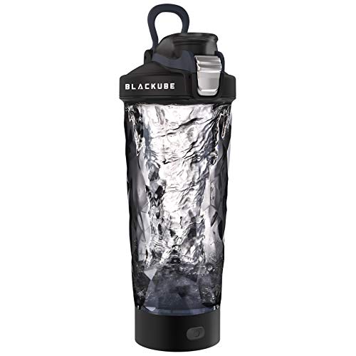 Blackube Proteína eléctrica shaker,100% libre de BPA,Tritan,600ml,Mezclador Vortex Eléctrico,Recargable,Electric Blender，Adecuado para personas fitness-Black
