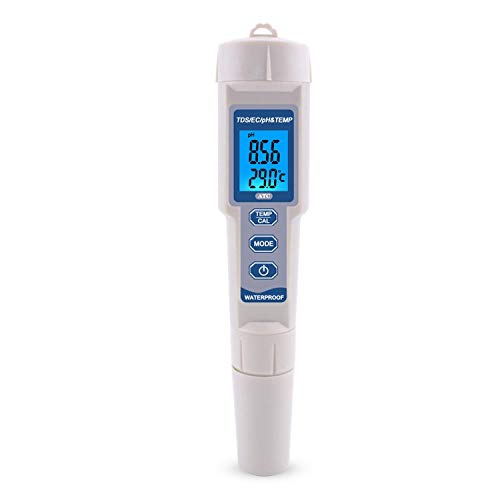 Brightz Medidor de pH de, 4 en 1 TDS medidor de pH PH/Monitor del Metro del probador de la Calidad del Agua Digital TDS/EC/Temperatura de Piscinas, Agua, acuarios Beber