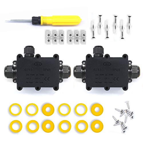 Cajas de Empalmes,IP68 Caja de Conexiones Impermeable Eléctricas para 4 mm-14 mm Diámetro del Cable,Conector Exterior Cable (2 Pack) Cajas de Empalmes,IP68 Caja de Conexiones Impermeable Eléctricas para 4 mm-14 mm Diámetro del Cable,Conector Exterior Cable (2 Pack)