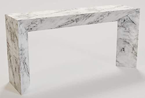 Casa Padrino Consola de mármol de Lujo Blanco 160 x 42 x A. 80 cm - Consola Moderna de mármol de Carrara Muebles de Lujo