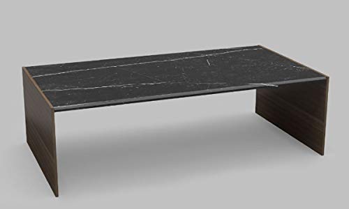 Casa Padrino Mesa de Centro de Lujo marrón/Negro 132 x 72 x A. 40 cm - Mesa de salón Moderna Rectangular de Madera Maciza con encimera de mármol - Muebles de Lujo Casa Padrino Mesa de Centro de Lujo marrón/Negro 132 x 72 x A. 40 cm - Mesa de salón Moderna Rectangular de Madera Maciza con encimera de mármol - Muebles de Lujo