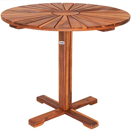 Casaria Mesa de jardín redonda de Acacia Sunrise Ø 70,5 cm Marrón pre-aceitada muebles de jardín terraza patio balcón Casaria Mesa de jardín redonda de Acacia Sunrise Ø 70,5 cm Marrón pre-aceitada muebles de jardín terraza patio balcón
