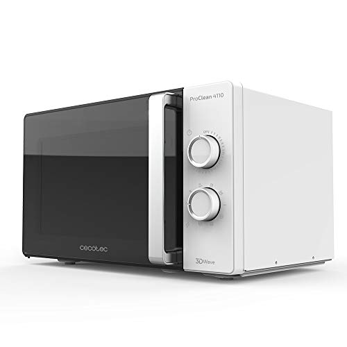 Cecotec Microondas con Grill ProClean 4110. 700 W Potencia, Grill de 800 W, Capacidad 23 l, Revestimiento Ready2Clean, Tecnología 3D Wave, Temporizador 30mins, Puerta Full Crystal Cecotec Microondas con Grill ProClean 4110. 700 W Potencia, Grill de 800 W, Capacidad 23 l, Revestimiento Ready2Clean, Tecnología 3D Wave, Temporizador 30mins, Puerta Full Crystal