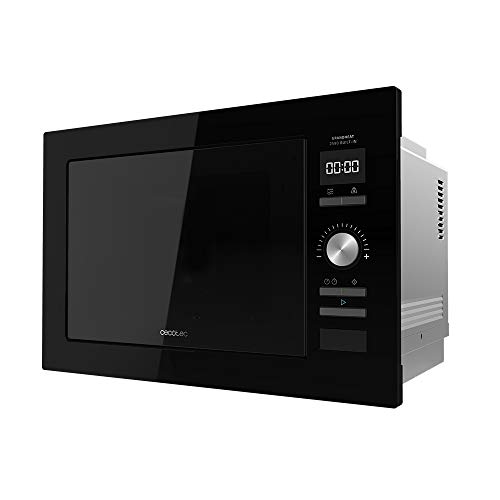 Cecotec Microondas encastrable Digital GrandHeat 2590 Built-In Black. 900 W, Integrable, 25 Litros, Táctil, Grill 1000 W, 8 Funciones preconfiguradas, Temporizador