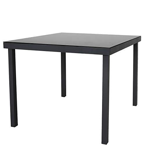 Chicreat - Mesa de aluminio Korfu, 90 x 90 x 74 cm, gris antracita Chicreat - Mesa de aluminio Korfu, 90 x 90 x 74 cm, gris antracita