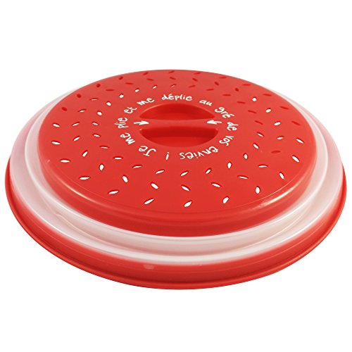 Colonel cook-Campana de cocina para microondas-sin BPA-✮✮GARANTÍA DE POR VIDA✮✮-envase para micro-ondas 3 en 1-Campana para microondas retráctil, anti-vapor con función colador-Compatible lavavajillas