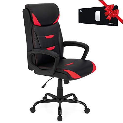 COMIFORT Silla de Gaming Imola con Respaldo Alto, Silla Gamer Oficina Despacho con Acolchado Total, Silla Racing Altura Regulable y Movimiento Giratorio, Sillon Gaming Tapizado Sport Color Negro COMIFORT Silla de Gaming Imola con Respaldo Alto, Silla Gamer Oficina Despacho con Acolchado Total, Silla Racing Altura Regulable y Movimiento Giratorio, Sillon Gaming Tapizado Sport Color Negro