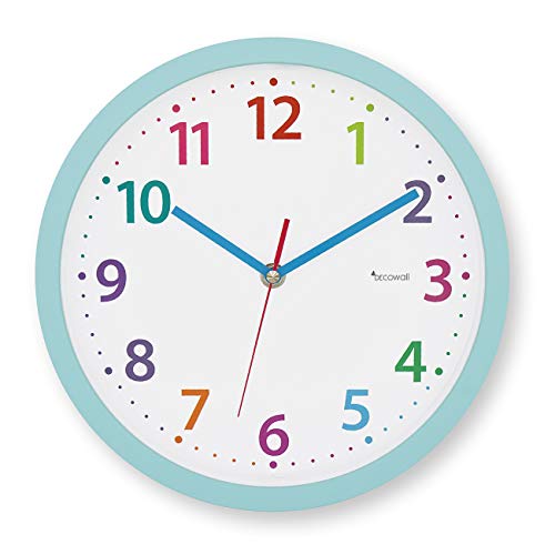 DECOWALL DSH-P25BL 9.8" Sin Tictac Reloj de Pared Silencioso Bricolaje Pastel Moderno Decoración para Hogar Habitación Vivienda Dormitorios Oficina Cocina (25cm, Azul)(DEB)