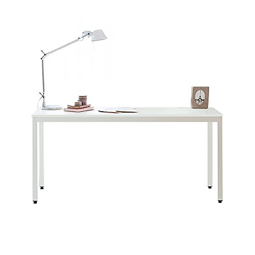 DlandHome Escritorios Mesa de Conferencia 140x60cm Mesa Multipropósito Mesa Salón/de Comedor/Mesa de Despacho Escritorio de Oficina,Blanco