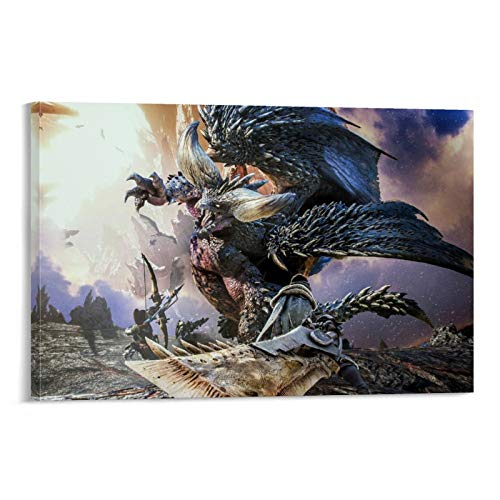 DRAGON VINES Póster de Game Mhw Monster Hunter World Dinosaur Ancient Creature Overlord para pared, lienzo artístico de pintura para estudiantes universitarios, profesores de 30 x 45 cm