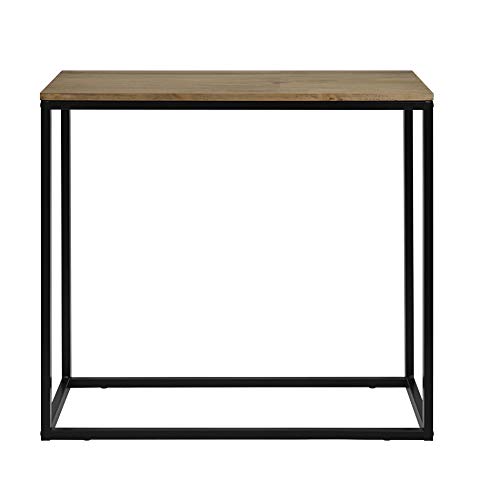 DS Dropshipping Mesa Recibidor iCub. Color Negro. 70x35 Alto 80cm. Diseño Industrial Vintage. Tapa de Madera de Pino Maciza con Efecto Envejecido y Estructura de Tubo de Acero. DS Dropshipping Mesa Recibidor iCub. Color Negro. 70x35 Alto 80cm. Diseño Industrial Vintage. Tapa de Madera de Pino Maciza con Efecto Envejecido y Estructura de Tubo de Acero.