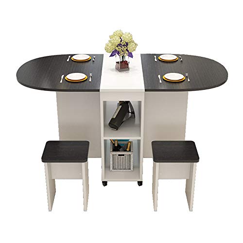 DYecHenG Comedor Familia Extensible Mesa Circular 4 Se Desplaza Un Simple Mesa Plegable Rectangular para el Salón de la Cocina (Color : A, Size : 120x78x75cm)