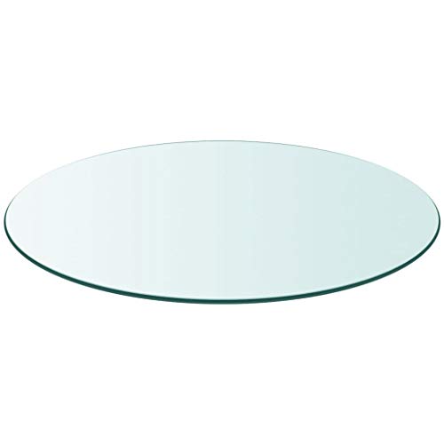 EBTOOLS - Bandeja de mesa redonda para comedor (90 cm de diámetro), cristal templado transparente, grosor 10 mm, tablero de mesa de restaurante, hotel, bar casa