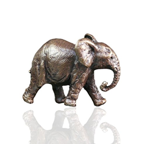 Elefante – Tronco abajo – Figura miniatura bronce – mayordomo y melocotón.