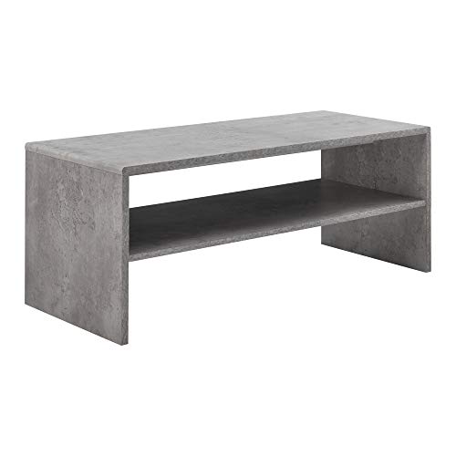 [en.casa] Mesa de Centro 100 x 40 x 40 cm Mesa de Salón Mesa Auxiliar con Almacenamiento Mesita Gris hormigón