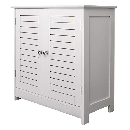 eSituro Mueble Bajo Lavabo Armario de Suelo para Baño Mueble de Baño Organizador 2 Puertas, MDF Blanco 60x30x60cm SBP0024 eSituro Mueble Bajo Lavabo Armario de Suelo para Baño Mueble de Baño Organizador 2 Puertas, MDF Blanco 60x30x60cm SBP0024