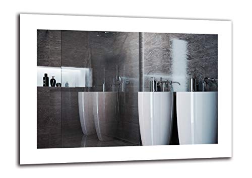 Espejo LED Premium - Dimensiones del Espejo 70x50 cm - Espejo de baño con iluminación LED - Espejo de Pared - Espejo de luz - Espejo con iluminación - ARTTOR M1ZP-50-70x50 - Blanco frío 6500K