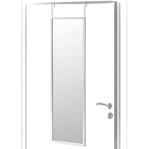 Espejo para Puerta Moderno, Color Plata, Acabado Brillo de PVC, para Dormitorio, sin Agujeros 36x110cm - Hogar y Más