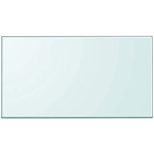 Estink Superficie de la mesa de cristal templado, tablero de mesa rectangular de cristal moderno, para café, comedor, 1200 x 650 mm