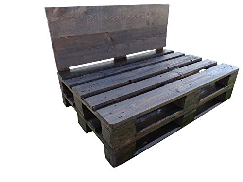 Estructura de Sofá Hecha con Palets Color Nogal con Respaldo para Interior & Exterior para Patio, Jardín, Terraza, Balcon Estructura de Sofá Hecha con Palets Color Nogal con Respaldo para Interior & Exterior para Patio, Jardín, Terraza, Balcon