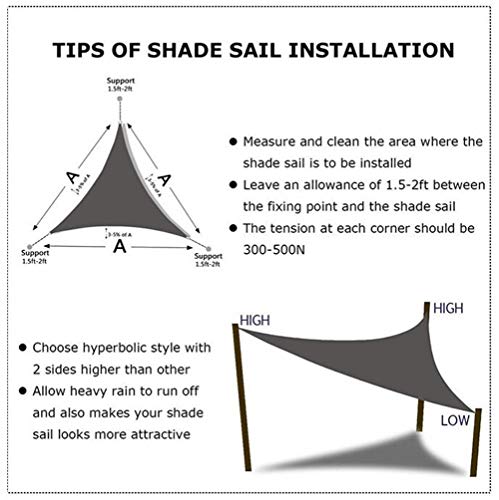 FASEY Toldo De La Vela De La Sombra del Sol 185gsm Tela del Triángulo PERGOLAS PERGOLAS PERGOLAS PERGURAS para EL Patio AL Aire Libre El Jardín del Jardín del Jardín del Jardín