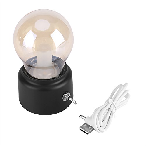 Fdit LED Bombilla de Cabecera con USB Mini Lámpara de Iluminación Suave de Escritorio LED Lámpara de Mesa Lámpara Pequeña para Habitaciones(Negro)