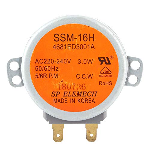 Fdit Motor de Horno microondas, Apto para Motor de Horno microondas 4681ED3001A, Plato Giratorio síncrono SSM-16H, Motor AC 220 V-240 V (2,6 x 2,6 x 1 pulg.) Fdit Motor de Horno microondas, Apto para Motor de Horno microondas 4681ED3001A, Plato Giratorio síncrono SSM-16H, Motor AC 220 V-240 V (2,6 x 2,6 x 1 pulg.)