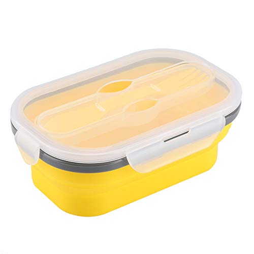 Fdit Socialme-EU Fiambrera de Silicona Contenedor de Alimentos Plegable para Picnic Cocina Nevera Microondas Contenedores de Alimentos con Tapas(Amarillo) Fdit Socialme-EU Fiambrera de Silicona Contenedor de Alimentos Plegable para Picnic Cocina Nevera Microondas Contenedores de Alimentos con Tapas(Amarillo)