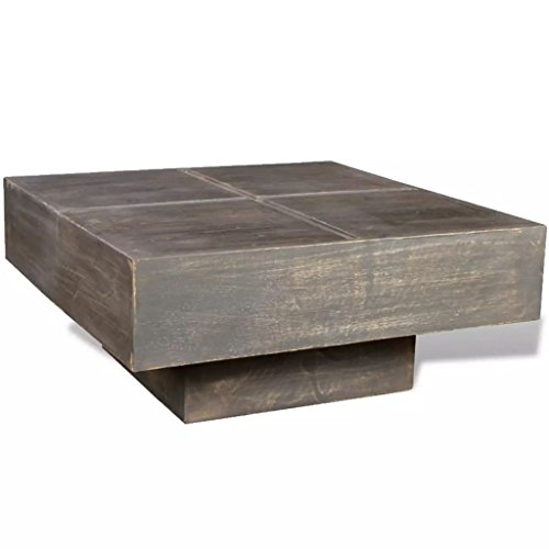 Festnight Cuadrada Mesa de Centro de Madera Maziza de Mango de Estilo Antiguo,Marrón Oscuro Festnight Cuadrada Mesa de Centro de Madera Maziza de Mango de Estilo Antiguo,Marrón Oscuro