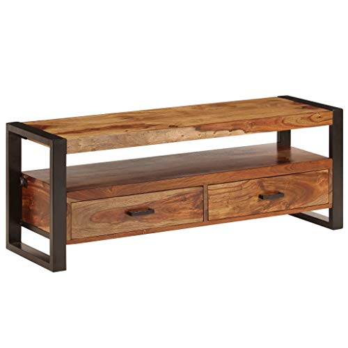 Festnight Mueble para TV Madera Maciza de Sheesham, con 2 Cajónes, 120x30x45 cm Festnight Mueble para TV Madera Maciza de Sheesham, con 2 Cajónes, 120x30x45 cm