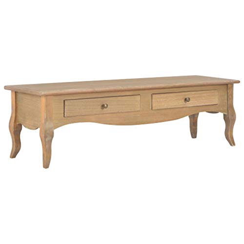 Festnight Mueble TV Mueble para TV de MDF y Madera de Pino Maciza 120 x 35 x 35 cm con 2 Cajones Festnight Mueble TV Mueble para TV de MDF y Madera de Pino Maciza 120 x 35 x 35 cm con 2 Cajones