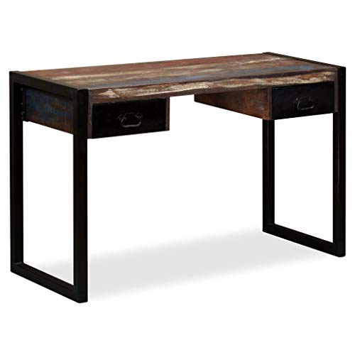 Festnight Vintage Escritorio de Estilo Industrial Aparador Mesa de Consola Madera Maciza Reciclada con 2 Cajones 120x50x76cm Festnight Vintage Escritorio de Estilo Industrial Aparador Mesa de Consola Madera Maciza Reciclada con 2 Cajones 120x50x76cm