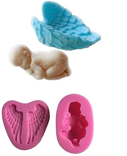 FLAF-Molde de silicona, diseño de bebés ángeles para pasta de azúcar, cake design gateau.. decoración.