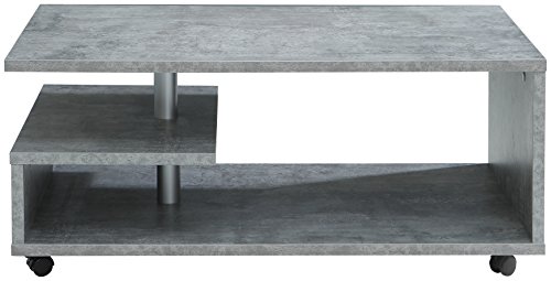 Forte Baily Mesa de saln, Roble, Hormigón, 105 x 60 x 45.60 cm Forte Baily Mesa de saln, Roble, Hormigón, 105 x 60 x 45.60 cm