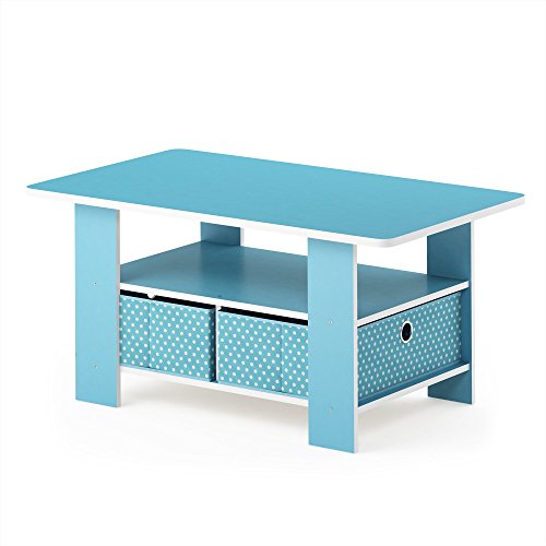 Furinno Andrey Mesa De Centro, Madera compuesta, Azul Claro/Azul Claro, 48 x 80 x 39.62 cm Furinno Andrey Mesa De Centro, Madera compuesta, Azul Claro/Azul Claro, 48 x 80 x 39.62 cm