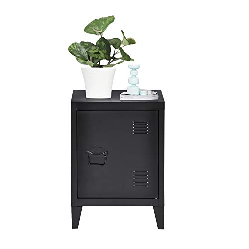 FURNITURE-R France Mueble auxiliar de metal para libros, 40,5 x 30,5 x 57,5 cm, color negro