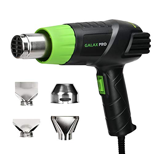 GALAX PRO Pistola de Aire Caliente, 2000W Dos Niveles de Temperaturay Tlujo de Aire Ajustables (Ⅰ: 350 ℃ 250L / min, Ⅱ: 550 ℃ 500L / min) con 4 Boquillas, Doble Protección GALAX PRO Pistola de Aire Caliente, 2000W Dos Niveles de Temperaturay Tlujo de Aire Ajustables (Ⅰ: 350 ℃ 250L / min, Ⅱ: 550 ℃ 500L / min) con 4 Boquillas, Doble Protección