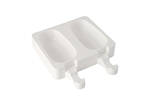 GEL01 Kit de 2 moldes de silicona para helados, forma clásica, color blanco