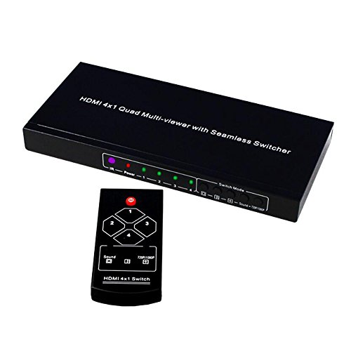 General HDMI interruptor hy-3401-m-h cuatro imagen divisor de vídeo Procesador 4 x 1 cuatro en un protector de Split sin fisuras mezclador, color negro