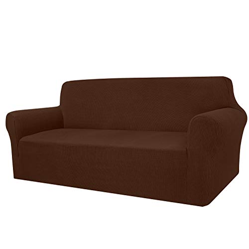 Granbest - Funda de sofá de Alta Elasticidad, diseño Moderno, Jacquard, para el salón, para Perros y Mascotas (3 plazas, Chocolate)