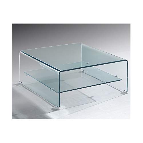 Grupo SDM Mesa MURANI, Baja, Cristal Curvado, 80x80 cms