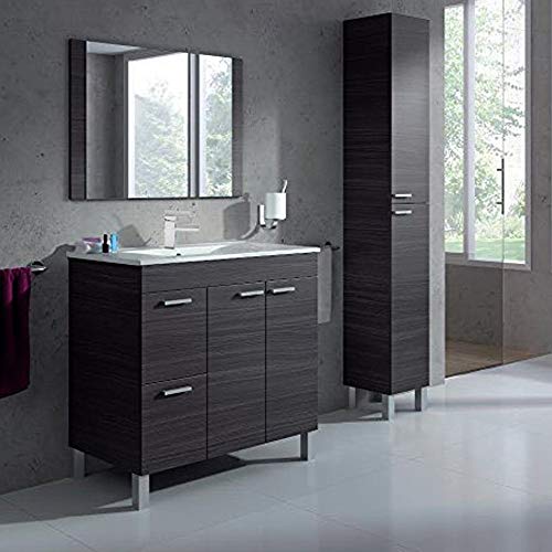 HABITMOBEL Premiere Mueble Lavabo con Espejo 2 Puertas + 2 CAJONES + Lavamanos (NO Clásica cerámica) Grifería Incluida